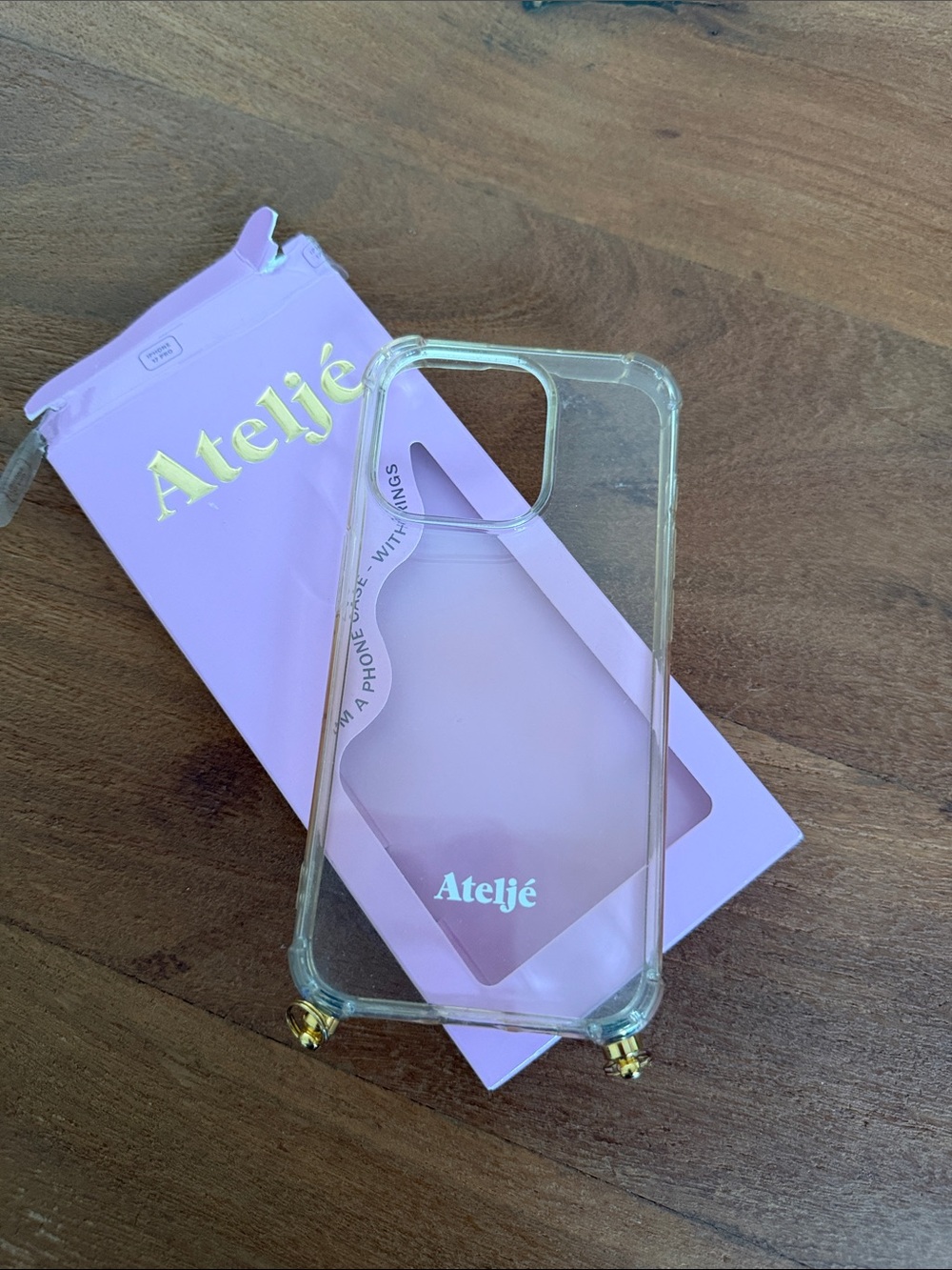 Atelje Clear Protective Phone Case with Gold Accents - iPhone 15 Pro